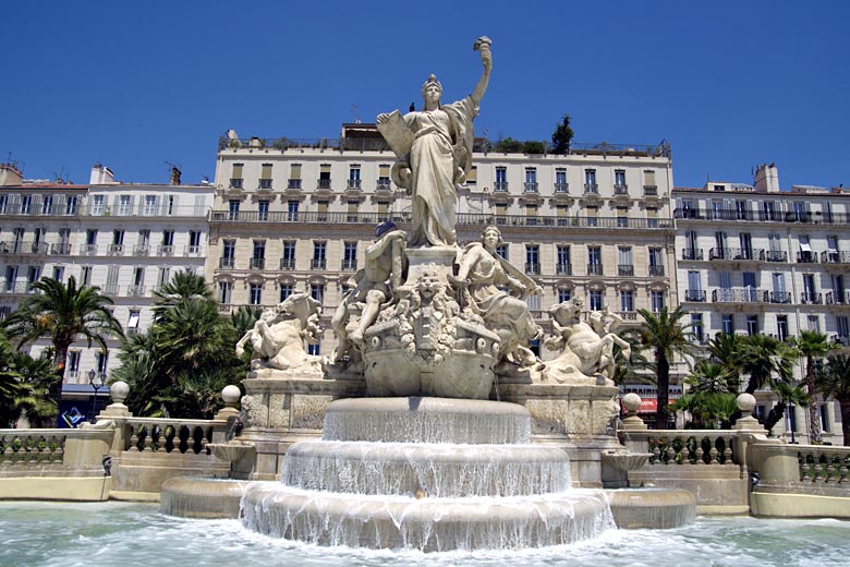 The Federation Fountain in the centre of Toulon, France