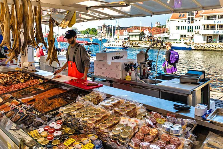 Fish market in Bergen Fish market in Bergen