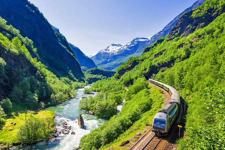 Riding on the Flåm Railway Riding on the Flåm Railway