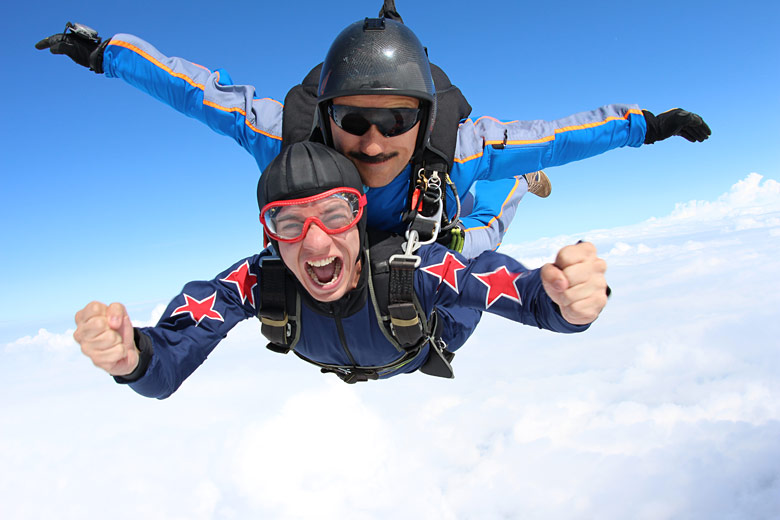 Perfect for adrenaline junkies - a free-fall parachute jump Perfect for adrenaline junkies - a free-fall parachute jump