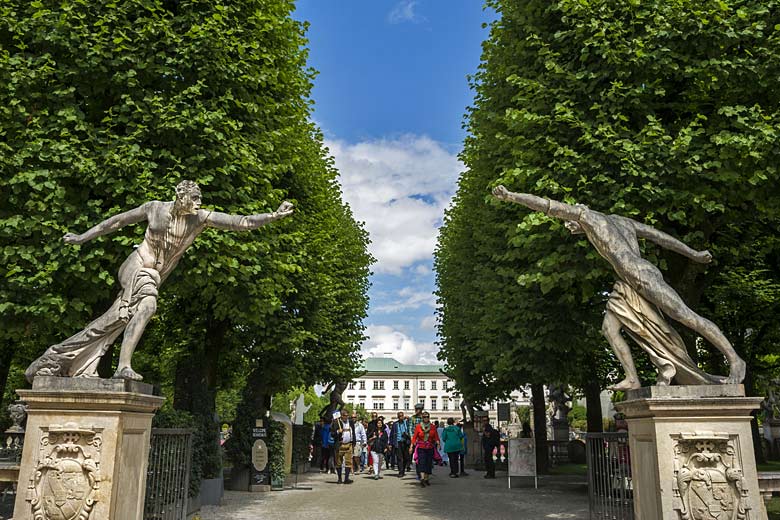 Signature gate posts in the Mirabell Gardens, Salzburg Signature gate posts in the Mirabell Gardens, Salzburg