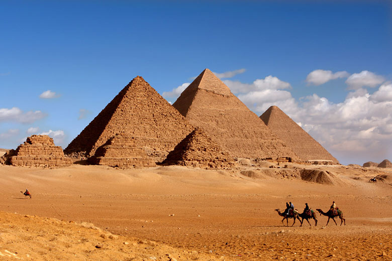 The ancient pyramids of Giza, Egypt © Sculpies - Adobe Stock Image