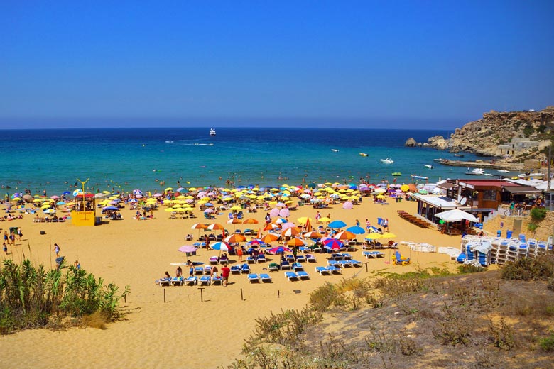The aptly named Golden Bay, Malta - photo courtesy of Malta Tourism Authority