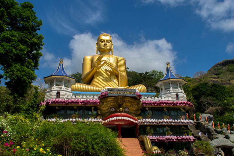Part of the Golden Temple complex at Dambulla, Sri Lanka Part of the Golden Temple complex at Dambulla, Sri Lanka