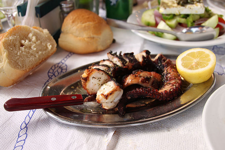 Grilled octopus, a local delicacy © Klearchos Kapoutsis - Wikimedia Commons