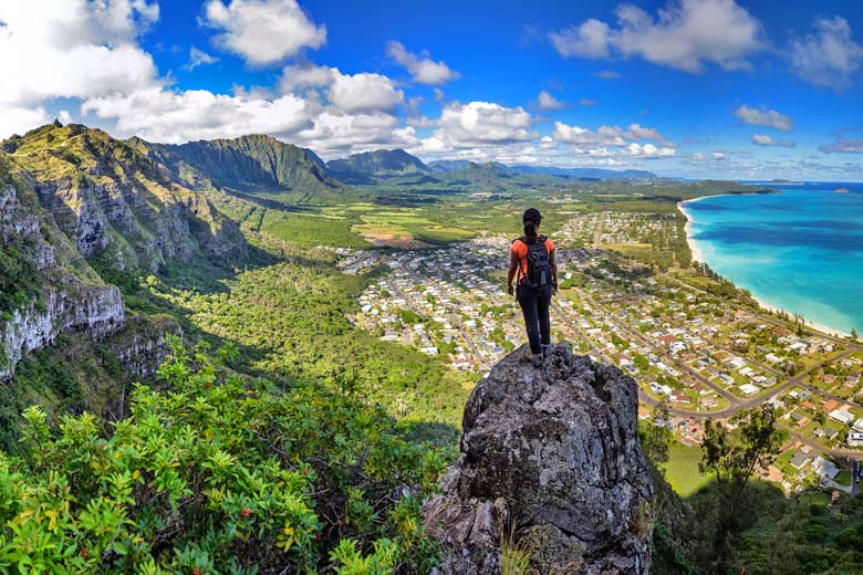 Hiking the ridge above Waimanalo Beach, Oahu