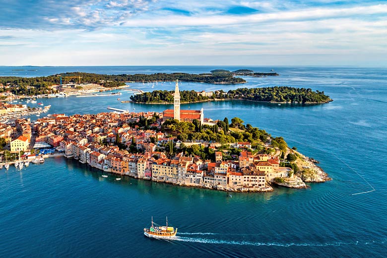 The historic town of Rovinj, at the heart of the Istrian Riviera, Croatia The historic town of Rovinj, at the heart of the Istrian Riviera, Croatia