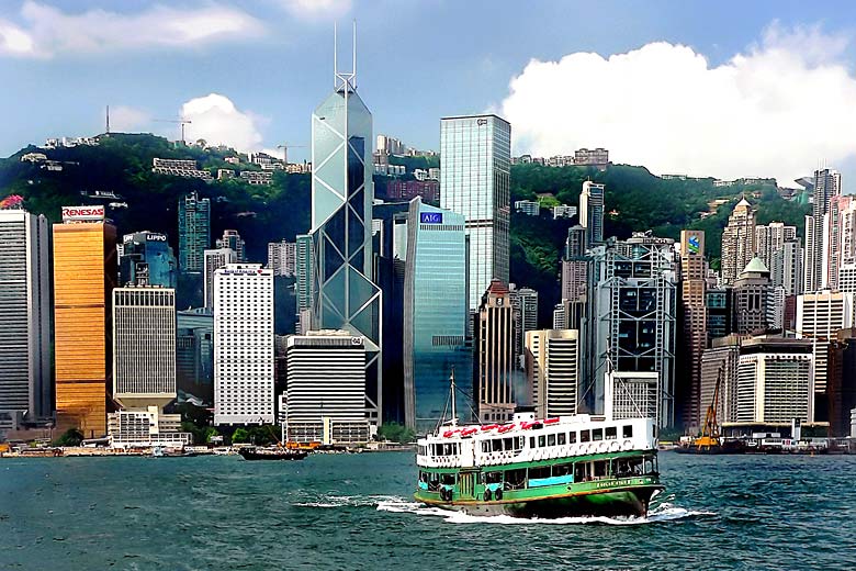 Hong Kong's iconic Star Ferry crossing the harbour Hong Kong's iconic Star Ferry crossing the harbour