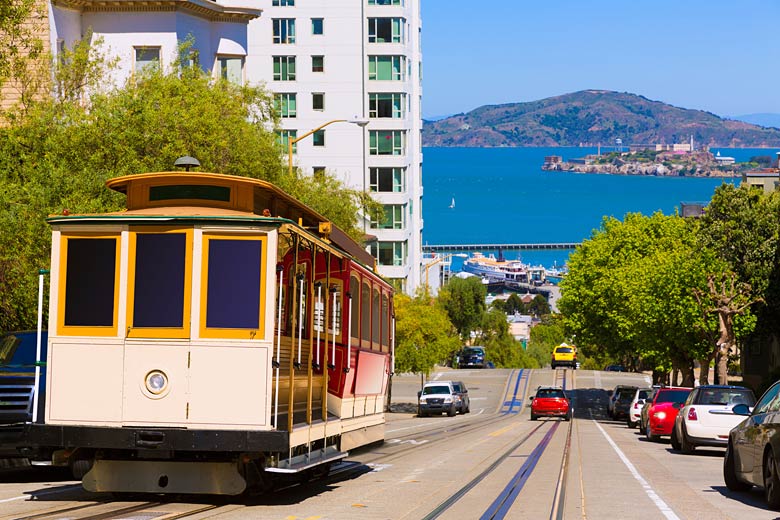 The famous Hyde Street cable car, San Francisco The famous Hyde Street cable car, San Francisco