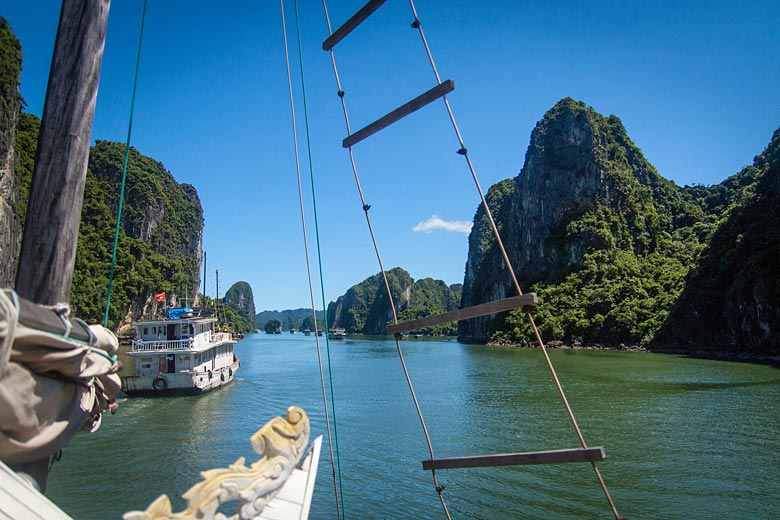 Cruising through the islands of Halong Bay Cruising through the islands of Halong Bay