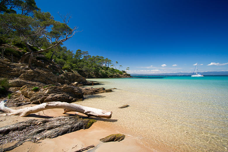 Beach and shoreline on Île de Porquerolles Beach and shoreline on Île de Porquerolles