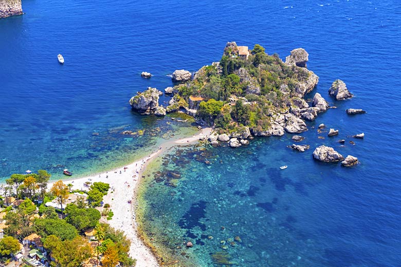 The little island of Isola Bella below Taormina, Sicily The little island of Isola Bella below Taormina, Sicily