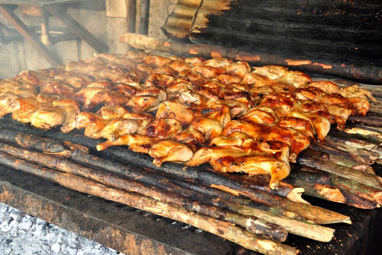 Jamaican jerk chicken cooking