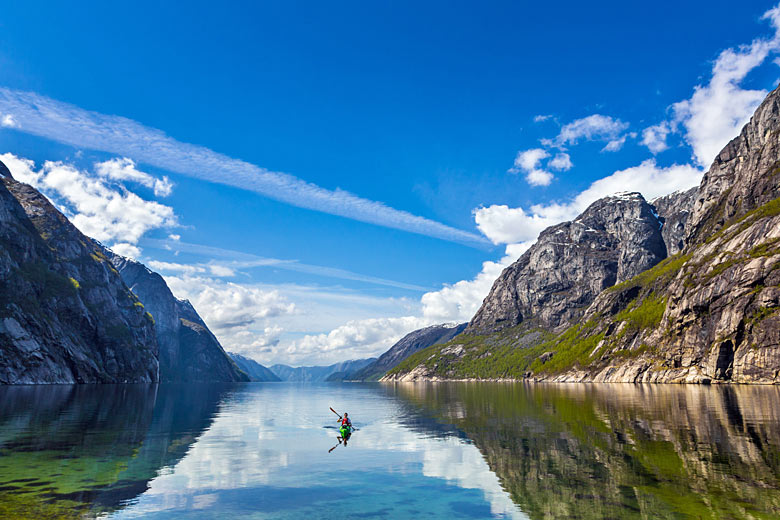 Paddling the waters of Lysefjord