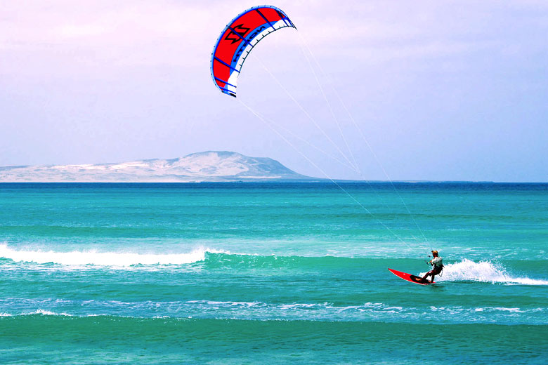 Kitesurfing on Boa Vista, Cape Verde Kitesurfing on Boa Vista, Cape Verde