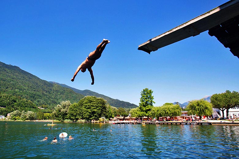 Summer on Lake Levico, Italian Dolomites Summer on Lake Levico, Italian Dolomites