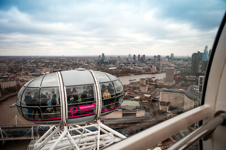 Panoramic view to the east from the London Eye Panoramic view to the east from the London Eye