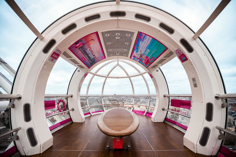 Interior of a London Eye pod