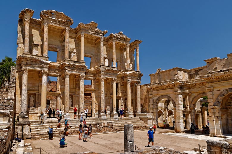 Entrance to the famous Library of Celsus at Ephesus © Roy Conchie - Alamy Stock Photo Entrance to the famous Library of Celsus at Ephesus © Roy Conchie - Alamy Stock Photo