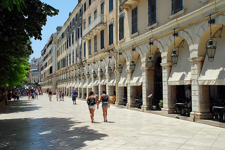 Venetian architecture on the Liston in the centre of Corfu Town