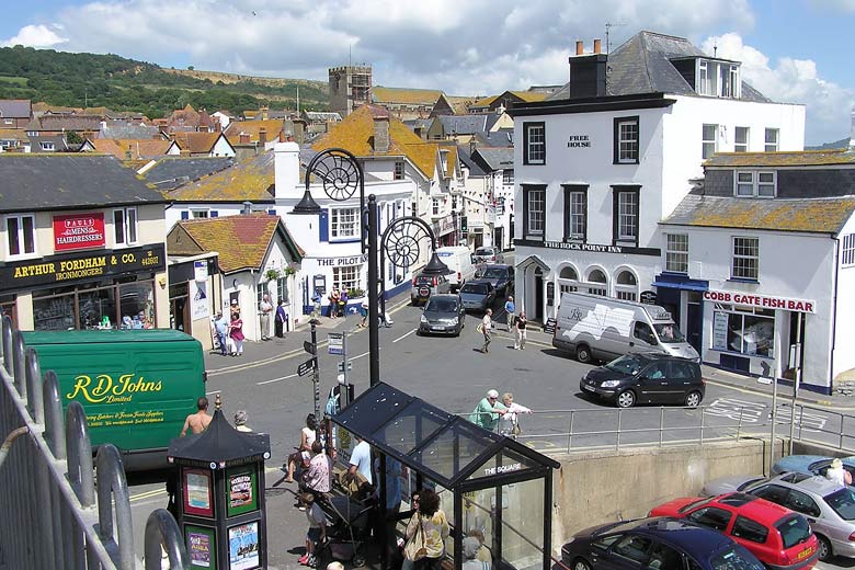 Lyme Regis's distinctive ammonite street lamps