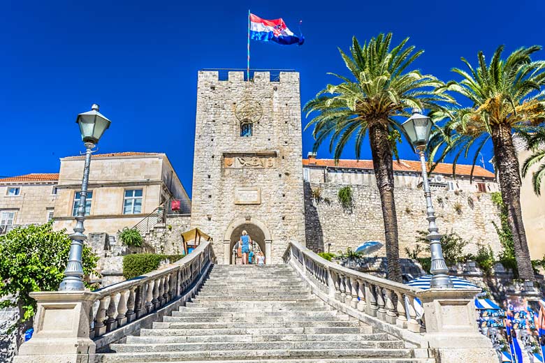 Historic gateway to Korcula Town, Croatia