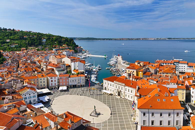 Main square in the picturesque town of Piran, Slovenia Main square in the picturesque town of Piran, Slovenia