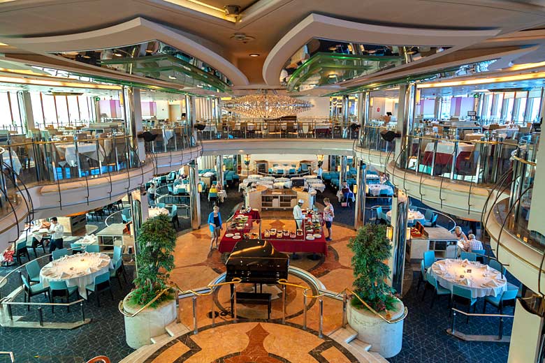 The two-storey main restaurant is standard across all ships The two-storey main restaurant is standard across all ships