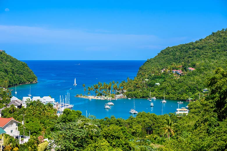 Idyllic Marigot Bay on St Lucia's west coast Idyllic Marigot Bay on St Lucia's west coast
