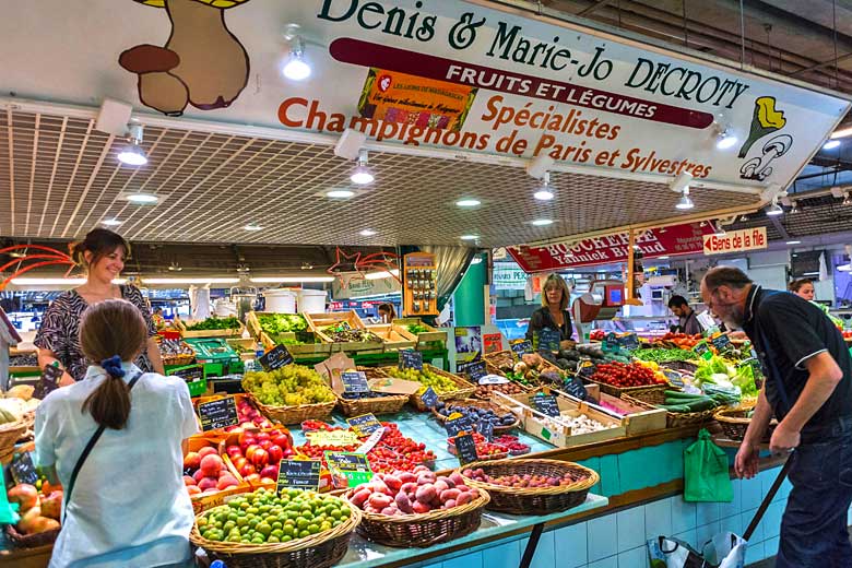 Market stall inside the Marché des Capucins, Bordeaux Market stall inside the Marché des Capucins, Bordeaux