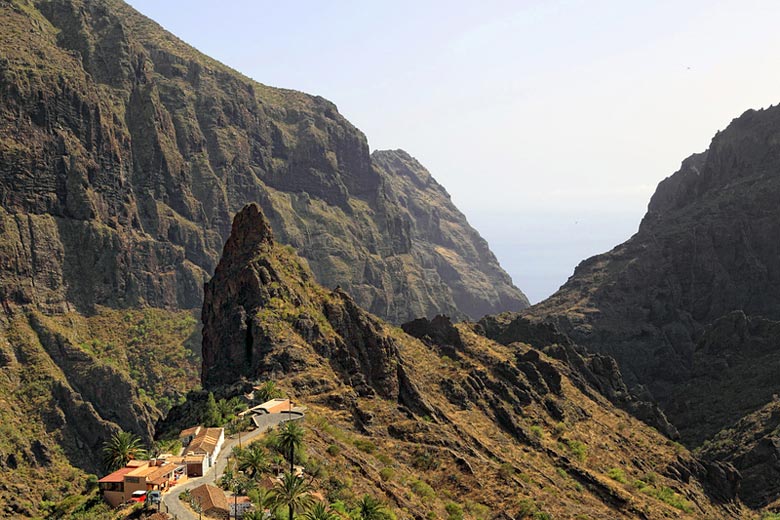 The village of Masca perched above the Gorge The village of Masca perched above the Gorge