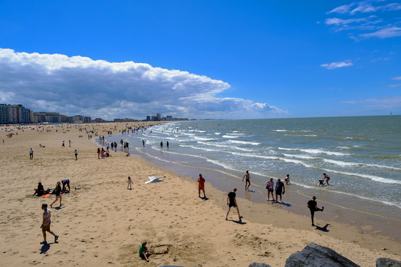 Great sweep of beach at Ostend, Belgium Great sweep of beach at Ostend, Belgium