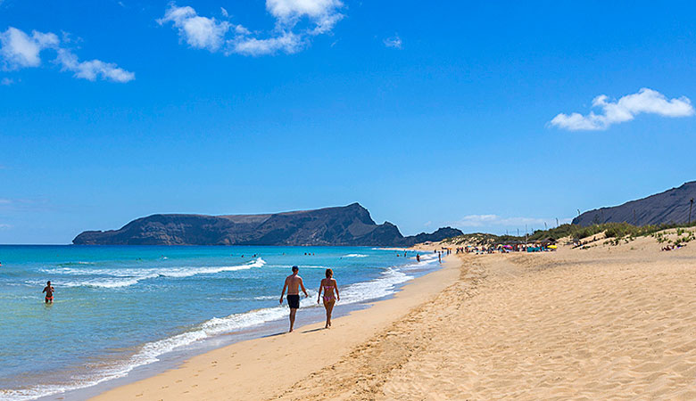 The massive beautiful beach on Porto Santo The massive beautiful beach on Porto Santo