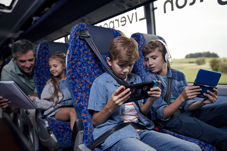 Relax onboard a Megabus coach with facilities & services included Relax onboard a Megabus coach with facilities & services included