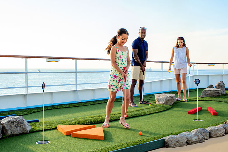 Enjoying a round of mini-golf on Marella Explorer Enjoying a round of mini-golf on Marella Explorer