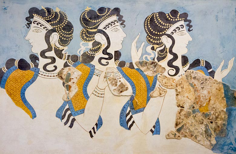 Minoan frescoes, Archaeological Museum Heraklion, Crete