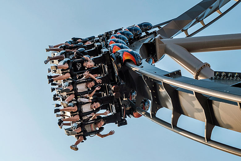 Ride the Monster rollercoaster at Stockholm's Gröna Lund Ride the Monster rollercoaster at Stockholm's Gröna Lund