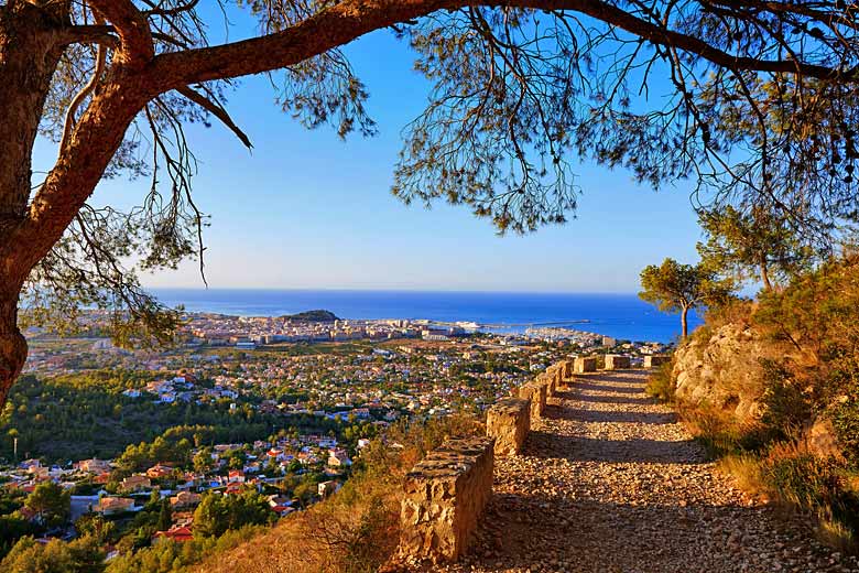 Hiking trail on Montgo Mountain looking down on Denia