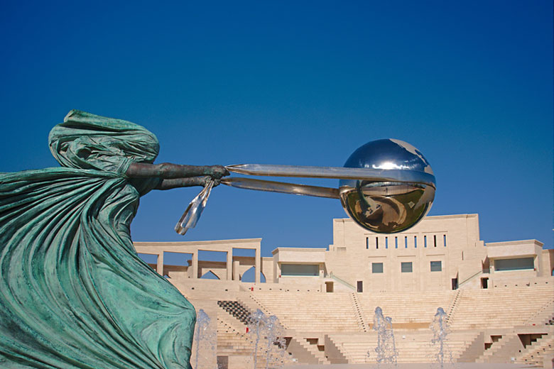 Mother Nature statue at the amphitheatre in Katara