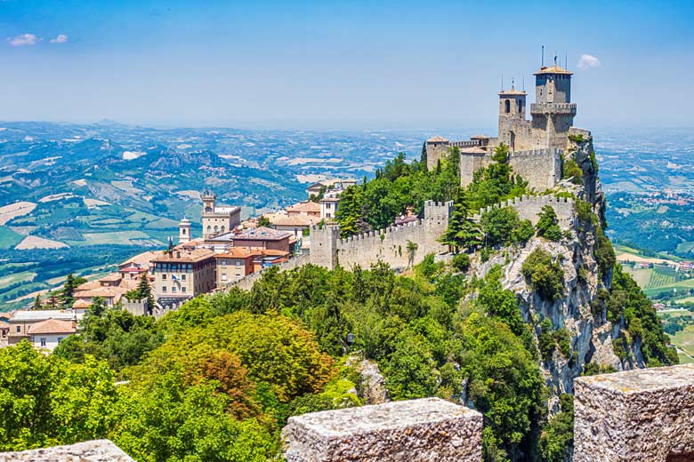 The hilltop UNESCO site of San Marino on Mount Titano