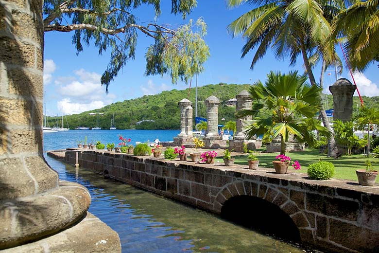 Wharf at Nelson's Dockyard where warships came alongside, Antigua Wharf at Nelson's Dockyard where warships came alongside, Antigua