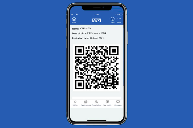 NHS App - UK Covid-19 vaccination status for travel