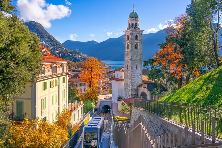Autumn in Lugano in the far south of Switzerland