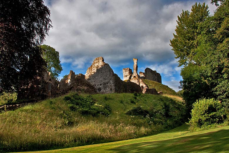 The ruins of Okehampton Castle, Devon The ruins of Okehampton Castle, Devon