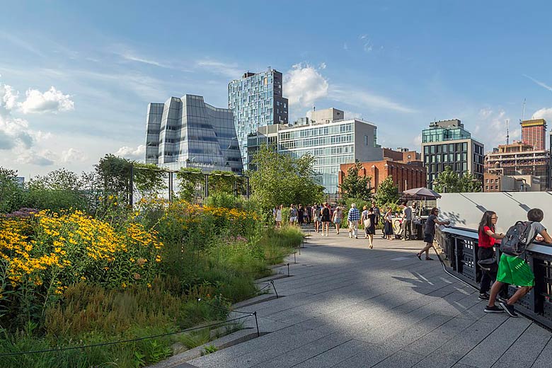 Looking north on the Highline, New York City Looking north on the Highline, New York City