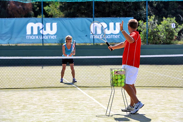 One to one session with LTA accredited coach with Mark Warner - photo courtesy of Mark Warner