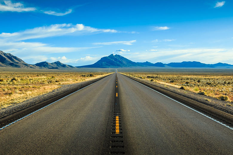 Open road in the Nevada Great Basin