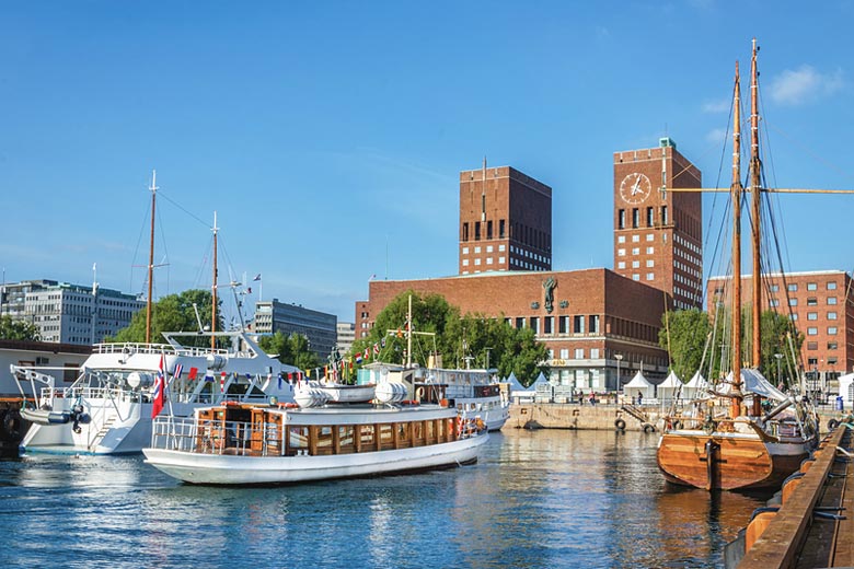 Oslo's City Hall and waterfront in summer