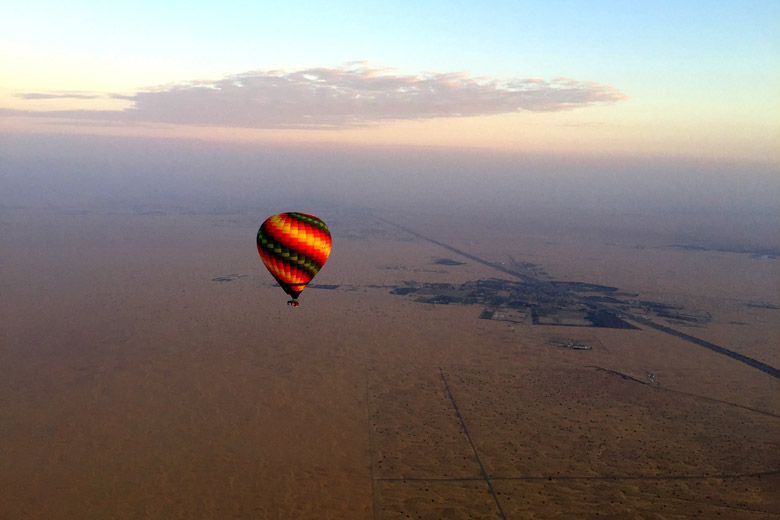 Gliding high over the Arabian Desert - photo courtesy of Sindbad Gulf Balloons