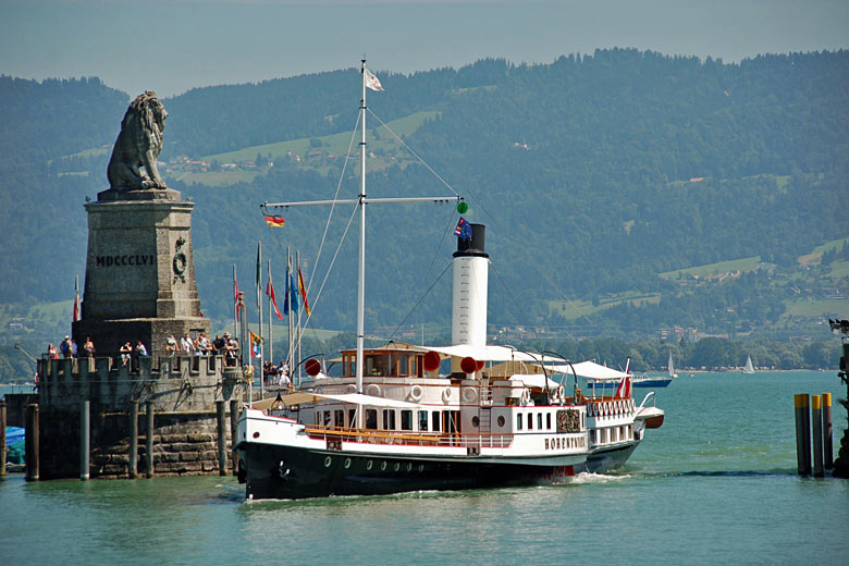 Hohentwiel paddle steamer on the waters of Lake Constance